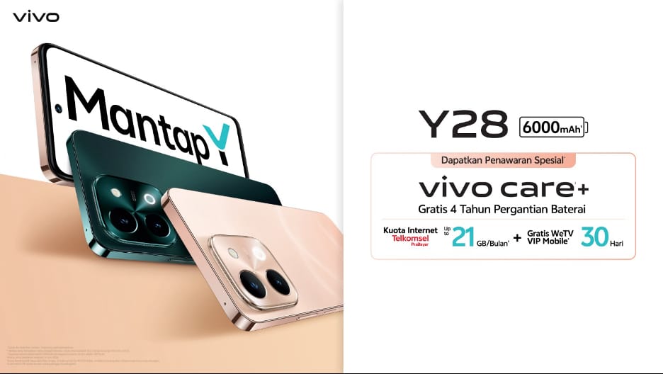 Vivo Y28 Punya Warna Trendi Serta 2.5D Metallic Frame dan Baterai Tahan 2&nbsp;Hari